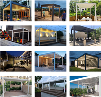 Pergola en aluminium avec toit pliant, gazebo avec auvent électrique rétractable pour jardin, terrasse, resort et usage professionnel