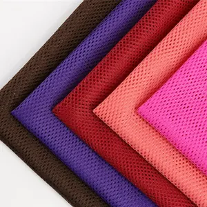 wholesale polyester knit honeycomb recycled diamond mesh jersey fabric for garment clothing apparel lining bag