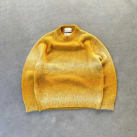 Pull tricoté pour homme en laine d'alpaga et viscose, à rayures dégradées, chaud pour l'hiver, nouveau design, avec logo personnalisé, par un fabricant de tricots