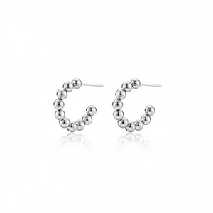 Amy Amy C <b>Earrings</b> <b>Silver</b> Plated Ball Shape Women's Fashion <b>Cuff</b> <b>Earrings</b> Party Jewelry Classic Style PE2677 - Product Image 5