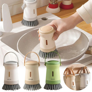 Brosse de nettoyage de cuisine avec distributeur de savon, brosse à vaisselle, éponge à récurer, outil de nettoyage de cuisine, accessoires de nettoyage - Product Image 1