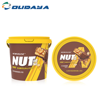 Contenedor de embalaje IML personalizado para bañera, con tapa de mango, miel, cacahuete, mantequilla, 500g, 1L