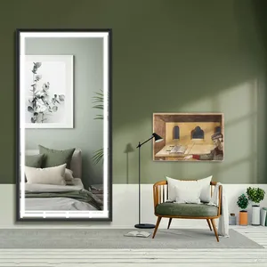 Miroir rectangulaire surdimensionné à LED 3 couleurs avec cadre en alliage d'aluminium pour salle de sport/yoga/chambre - Vente flash - Product Image 3