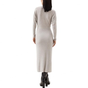 Robe longue formelle personnalisée avec logo OEM, mode printemps 2024, robe moulante pour femmes, vêtements élégants pour femmes, robe longue décontractée pour femmes - Product Image 5