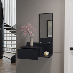 Floating Hallway Cabinet Lowell Black <b>Wall</b> <b>Shelf</b> Living Room <b>Storage</b> - Product Image 5