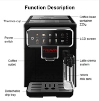 Machine à café expresso professionnelle automatique en acier inoxydable, système de brassage commercial, pression de 15 bars, vente chaude