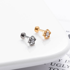 R. Đá Quý. Titan đẩy Pin unisex tragus labret đồ trang sức kim cương Lip piercing Stud - Product Image 4