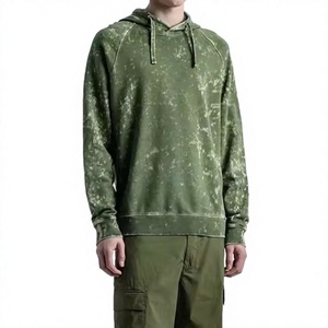 Men's Oversized <b>Tie</b> <b>Dye</b> <b>Hoodie</b> Solid Green Casual Fit French Terry Cotton Pocket Design Autumn Wear OEM Manufacturer - Product Image 6