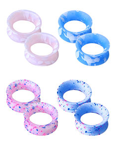 Silikon-Tunnele Silikon-Maße flexible Ohr-Tunnel-Stäpfe doppelt ausgestellte Ohr-Maße Stecker flexibles Dehnungs-Ohr-Piercing - Product Image 5