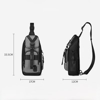 Nueva Bolsa de Pecho Multifuncional Impermeable para Hombre, con Cierre de Cremallera de Nailon, Moderna, Casual, Bandolera
