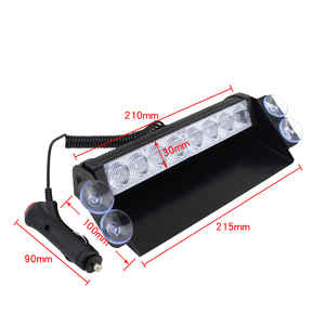 Luce Stroboscopica Universale per Auto 12V 8 LED <span class=keywords><strong>Lampeggiante</strong></span> di Emergenza Rosso <span class=keywords><strong>Blu</strong></span> per Veicoli con 3 Modalità di Lampeggio - Product Image 4
