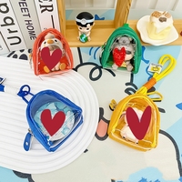 Dompet Gantungan Kunci Transparan dari Tali PVC, Kantong Perhiasan, Tas Display Boneka, Gantungan Kunci Boneka, Tempat Lip Gloss, Tempat Lipstik, Dompet Koin