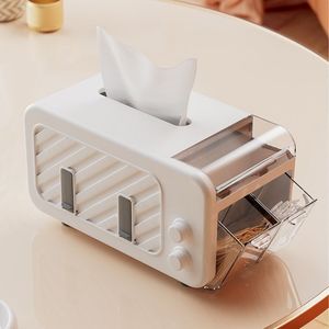 Caja de pañuelos multifuncional con soporte para teléfono y compartimento de almacenamiento para uso en el escritorio de la sala de estar - Product Image 3