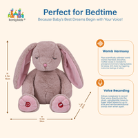 Doudou Lapin en Peluche Super Doux Brodé Konig Kids avec Rembourrage en Coton PP pour Bébés de 0 à 24 Mois, Cadeau d'Anniversaire Unisexe