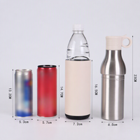 Refroidisseur de canettes isolé sous vide en acier inoxydable 304 à double paroi, en forme de canette de cola de 12 oz, garde la bière et les boissons gazeuses au frais pendant longtemps