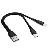 Câble d'alimentation 2-en-1 USB mâle vers Type-C Micro USB Splitter 5m pour deux appareils pour téléphone portable Haut-parleur Écouteur MP3 MP4 Etc.
