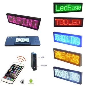 LED Flashing Light UP Name Badge Wedding Decoration Wearable LED Name Tag Smart APP Controlled Message Display LED Name Plate