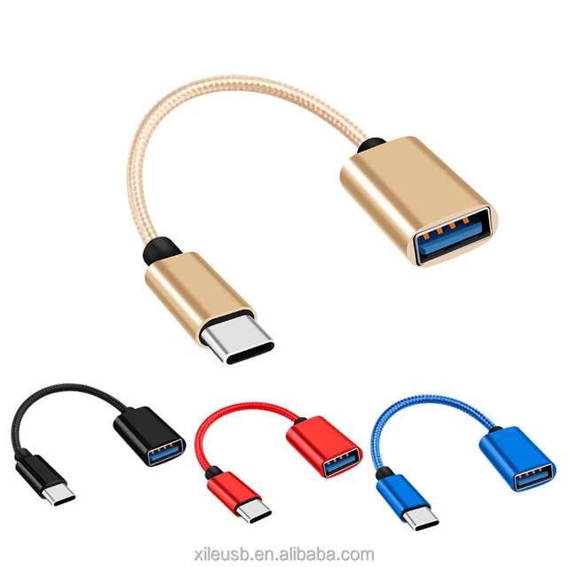 Colorful USB 2.0 OTG Adapter Cable Cheap a Female to Type C Male Cord Fast 3A Charging for Computer & Printer Use