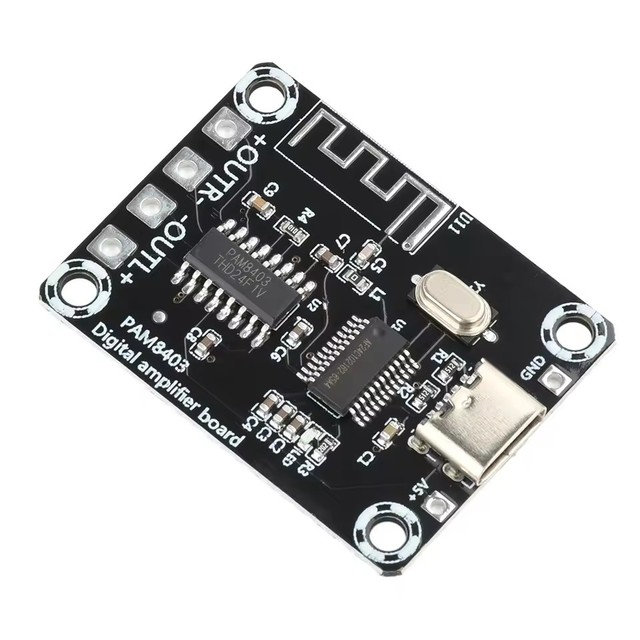 XH-A155 Mini PAM8403 Ultra-High Definition Blue-tooth Digital Amplifier Board Type-C Power Supply and Dual 5W Amplification