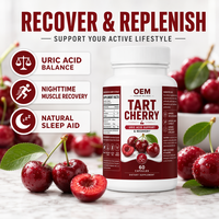 Capsules de cerise acidulée 3000mg Marque Privée OEM/ODM – Soutien au Sommeil, Antioxydant, Soutien Immunitaire, Végétalien, Sans OGM, Riche en Mélatonine, Articulations