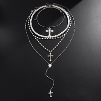 Collar de Cadenas Chapadas en Oro con Perlas de Imitación en Capas, Directo de Fábrica, Joyería de Moda para Hombres y Mujeres, Regalo para Fiestas y Días Festivos