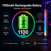 Lampe de bar en bois LED à rythme sonore activé par le son RGB avec support pour casque pour bureau de jeu, rétroéclairage TV, décoration intérieure