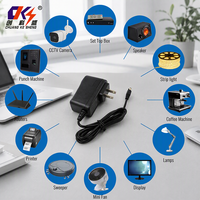 Adaptateur secteur mural personnalisable AC-DC 5V 9V 12V 24V 1A 0.5V 2A, prise US, alimentation à découpage pour éclairage LED et caméra CCTV
