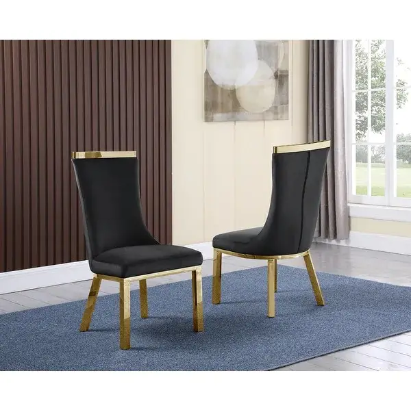 Minimalist आकर्षण <span class=keywords><strong>Wingback</strong></span> गोल्डन/क्रोम पैर कमरे में रहने वाले कुर्सियों चमड़े या मखमल खाने की कुर्सियों के लिए घर वाणिज्यिक