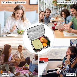Bolsa Térmica para Almuerzo con Amplia Abertura, Bolsa Refrigerante Resistente con Bolsillo Interior de Malla con Cierre, Bolsa Reutilizable Fácil de Limpiar - Product Image 6