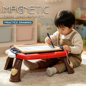 Pizarra Magnética con Forma de Mariquita, Juguete Educativo con Bolígrafo y Sellos para Niños, Borrable, para Dibujar y Practicar Arte - Product Image 3