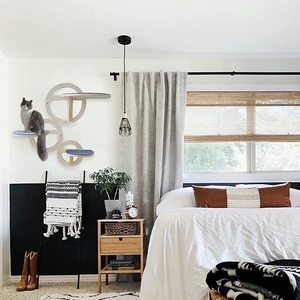 Estante de pared DIY clásico de madera para gatos, conjunto de <span class=keywords><strong>hamaca</strong></span> y perchas de pared 3 en 1, escalones, árbol de actividades, juego y descanso - Product Image 6