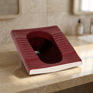 Casserole Orissa brun foncé Design moderne Toilette à squat en céramique sur pied WC avec chasse d'eau pour salle de bain Toilette à squat à chasse d'eau - Product Image 6
