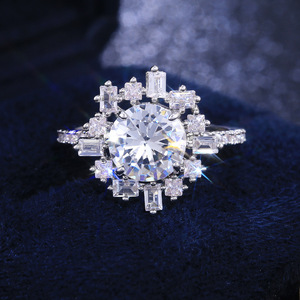 Anello da donna con zirconi lucidi a forma geometrica, elegante, per cerimonia nuziale, regalo di gioielli da dito per tutti i giorni - Product Image 4