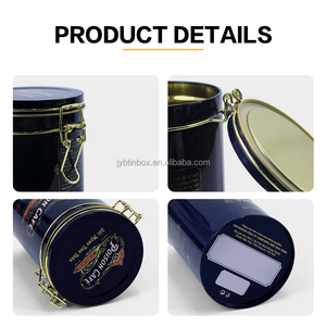 JYB - Lata <span class=keywords><strong>de</strong></span> Almacenamiento <span class=keywords><strong>de</strong></span> Café/Té con Tapa Hermética y Logotipo Personalizado Disponible, Recipiente <span class=keywords><strong>de</strong></span> Metal Seguro para Alimentos, Contenedor <span class=keywords><strong>de</strong></span> Hojalata Resistente - Product Image 4
