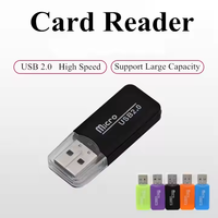 CR43 Todo en Uno USB 2,0 Micro TF SD MS MMC Lector de Tarjetas de Memoria Flash Lector de Tarjetas Portátil para Coche