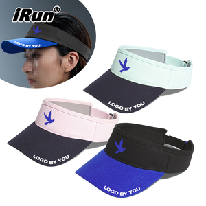 <span class=keywords><strong>IRun</strong></span> personalizado bordado Logo Running Golf Gorras Beach Visor Cap Tennis Sport Sun Visor Hat Baseball Visor Hat - Product Image 1