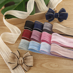 Nastro <span class=keywords><strong>in</strong></span> Organza Colorato a Righe per Confezioni Regalo, Nastro Intrecciato, Fiocco <span class=keywords><strong>in</strong></span> <span class=keywords><strong>Tulle</strong></span>, Nastro Ondulato Glitterato <span class=keywords><strong>in</strong></span> Raso - Product Image 3