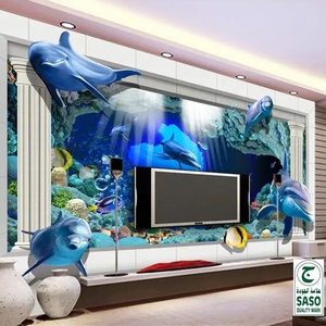 Carrelage mural 3D en céramique pour téléviseur, design le plus récent, Seaword, jet d'encre 3D - Product Image 5