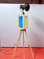 Photomaton double face en chêne haut de gamme, personnalisable, vente directe OEM, avec étui portable pour événements commerciaux – Meilleures ventes