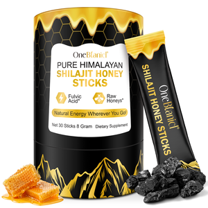 ون بوتانكل أفضل شيلاجيت بالزعفران وعصا العسل بملصق خاص، عصا شيلاجيت الراتنج الهيمالايا النقي العضوي للرجال والنساء - Product Image 1