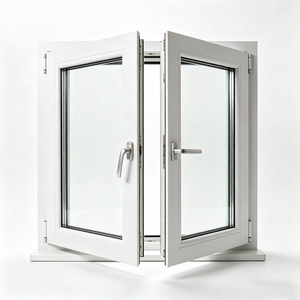 Fenêtre à battant en PVC avec design grillagé et bandes décoratives, double vitrage insonorisé, pour maisons - Product Image 2