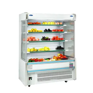 Grocery Multi-Deck Open Cold Drink Vegetable Fruits Display Fridge Open Chiller