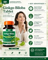 Comprimés d'extrait de Ginkgo Biloba végétaliens sans OGM 125 mg pour le soutien de la mémoire, marque privée OEM ODM