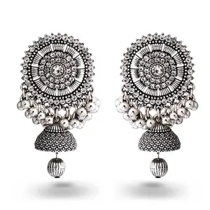 Pendientes de perlas blancas retro estilo BOHEMIA estilo minoritario joyería de moda de plata antigua caliente para mujer