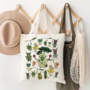 Bolso de hombro personalizado de lona con diseño <span class=keywords><strong>Korok</strong></span>, bolso de compras reutilizable de viaje para mujer con logotipo impreso personalizado, 1 unidad - Product Image 4
