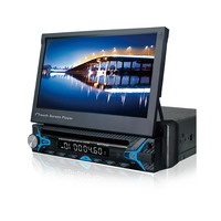 Lecteur DVD de voiture universel 7 pouces à écran tactile rétractable, autoradio 1 DIN avec Bluetooth