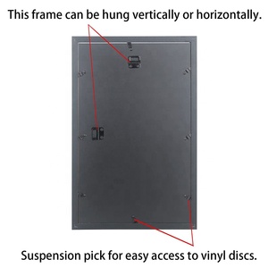 Cadre pour disque vinyle 7x7 pouces, cadre pour disque de juke-box noir avec double passe-partout noir, cadre photo en bois musical - Product Image 4