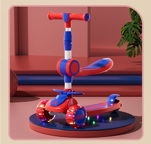 Scooter à 3 roues réglable pour enfants avec roues en PU lumineuses extra larges et 4 hauteurs pour enfants avec musique et lumière - Product Image 4