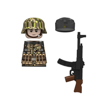 Figurines de soldats allemands de la Seconde Guerre mondiale N621-624, camouflage à motif pois, demi-couverture et couverture complète avec arme, jouet de construction en plastique ABS
