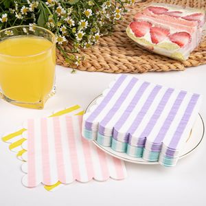 Cocktail servetten met gestreepte golfjes, ijsjeservetten, worden gebruikt voor bruiloftsbanketten en verjaardagsfeesten. - Product Image 3
